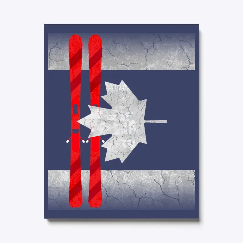 Canada flag ski canvas